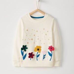 HANNA ANDERSSON GIRLS FLOWER APPLIQUÉ CREWNECK SWEATSHIRT 8